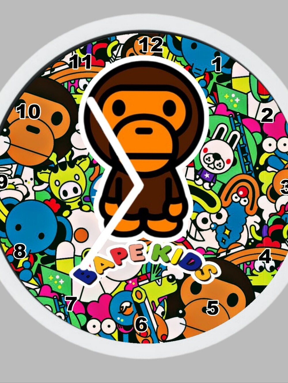 BAPE KIDS Colorful Cartoon Wall Clock - Multicolor
